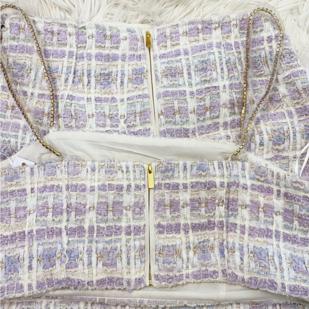 NWT House of Harlow 1960 Tweed Crop Top and Mini Skirt Set - Picture 10 of 12